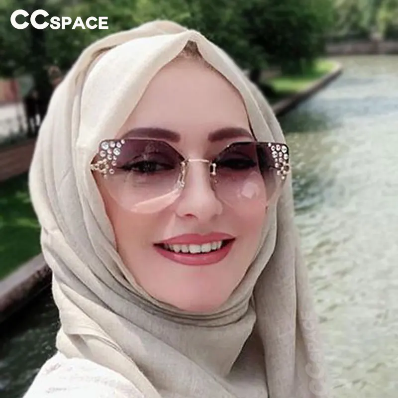 47062 бескаркасные алмазные роскошные солнцезащитные очки для мужчин и женщин