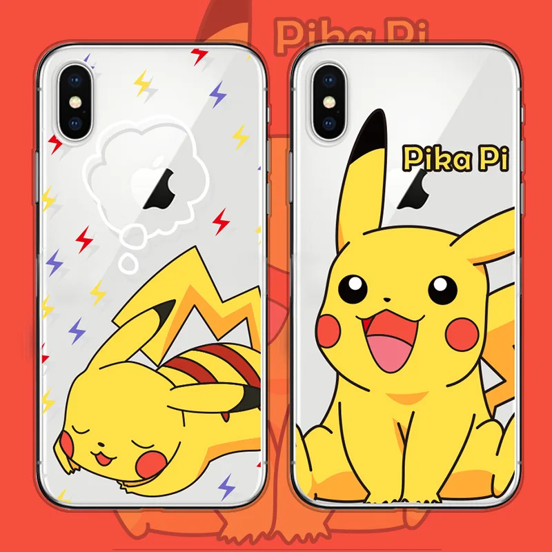 Japanese Kawaii Pokemons cute anime phone case For coque iphone 7 8 puls 6s plus XS max silicon shell for cover X XR |