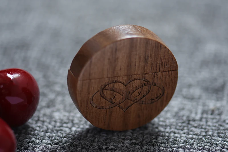 JATSER USB флеш-накопитель на заказ DIY логотип Деревянный кленовый орех круглый корпус USB 2,0 4 GB/64 GB флеш-накопитель