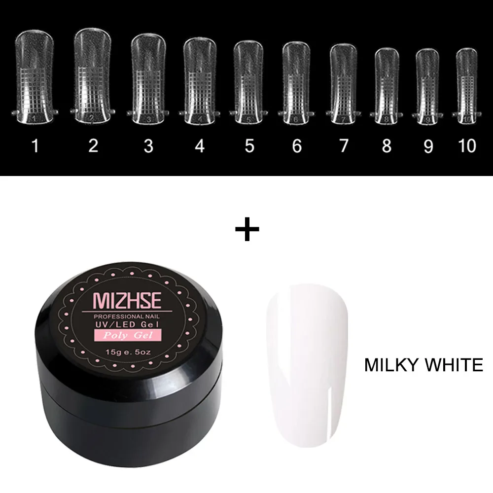 1 White 10pcs Model MIZHSE УФ-гель полигель-лак для ногтей полигель-набор для рисования ногтей лак для наращивания акриловый дизайн ногтей кристалл УФ-смола строительный Гель-лак - Цвет: 1 White 10pcs Model