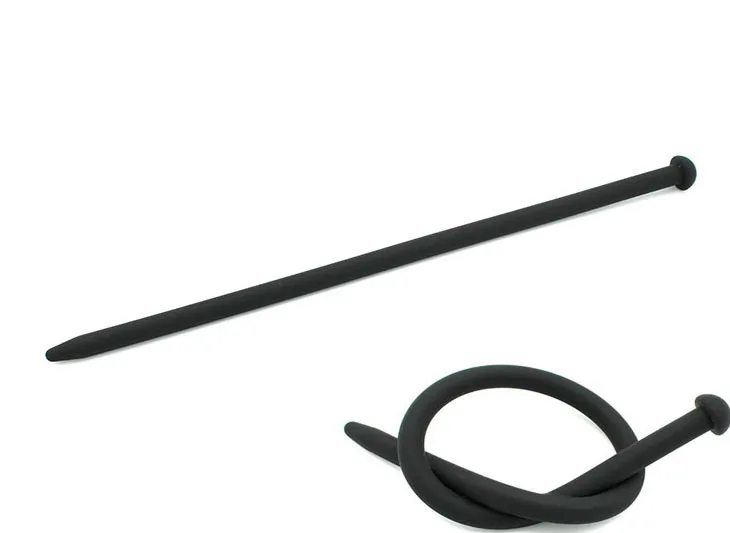 Черный силиконовый уретральный катетер без презервативов супер длинный