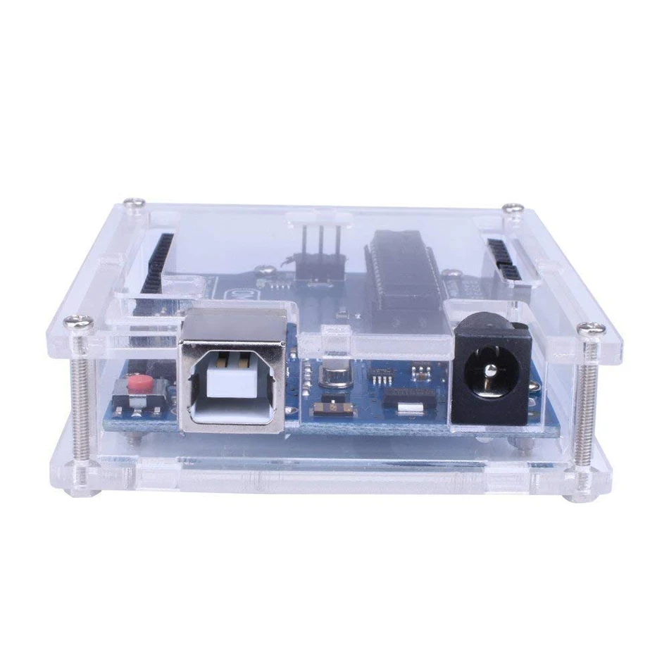 Прозрачный акриловый чехол Aokin для Uno R3 прозрачный совместимый с Arduino UNO