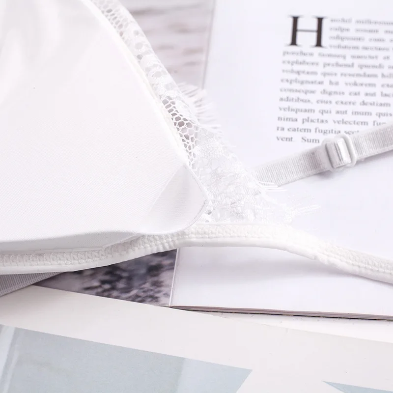 Японский качественный кружевной бюстгальтер с ресницами для девочек, нижнее белье, регулируемое с нагрудным подкладом, обернутый на груди, топ, летний