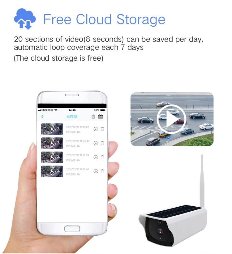 2MP HD Солнечная энергия wifi цилиндрическая камера видеонаблюдения двухсторонняя аудио беспроводная ИК-видение перезаряжаемая камера наблюдения 1080P IP камера