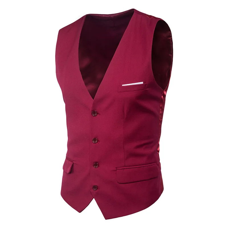 AOWOFS 6XL жилет Для мужчин Solid Slim Fit мерсеризации Homme Plus Размеры Повседневное костюм