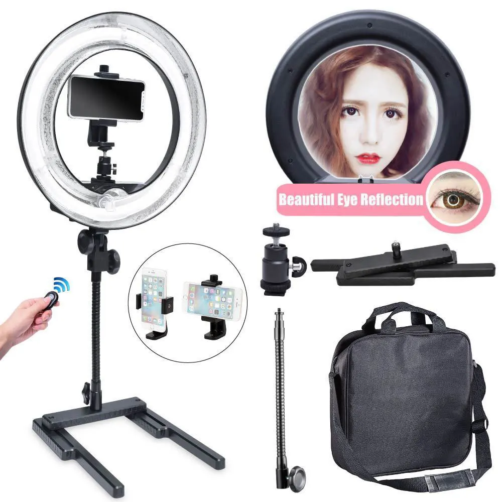 400 W 5500 K 34 cm видео Diva кольцо свет + 360 держатель телефона настольная подставка для