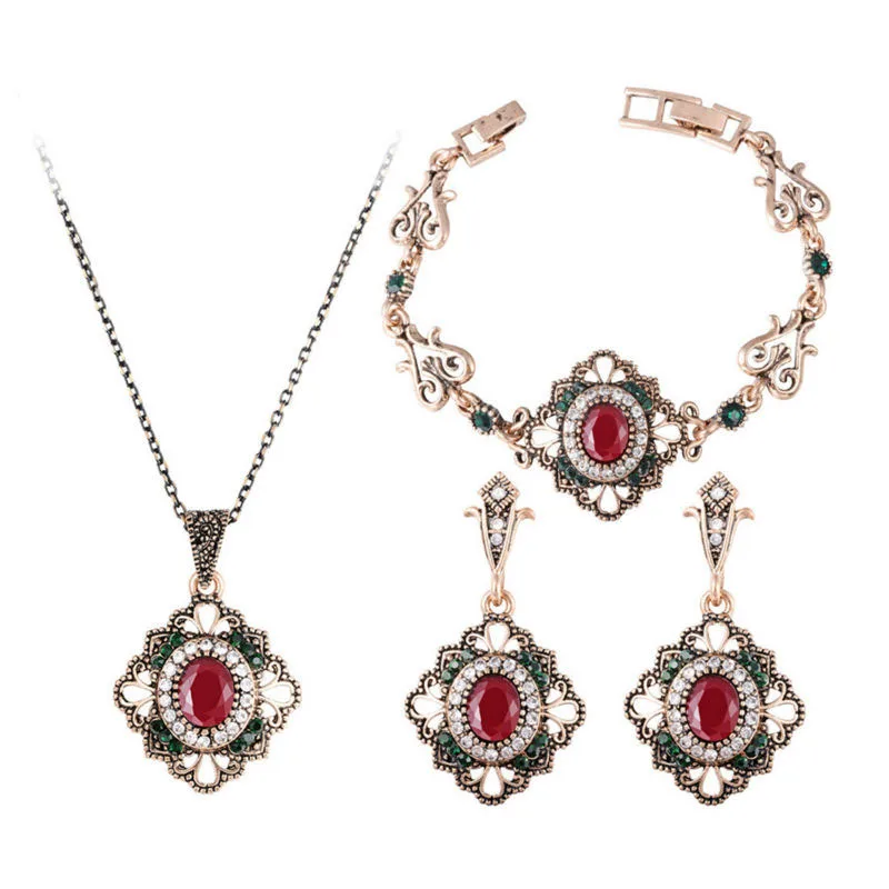 Винтажный Свадебный костюм турецкое ювелирное изделие золотого цвета комплект