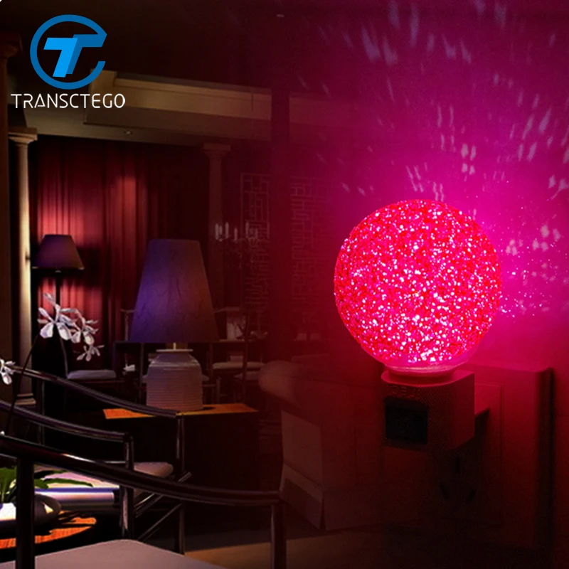 

LED magic crystal ball light induction plug Nightlight baby bedroom bedside night light Creative energy-saving night lamp