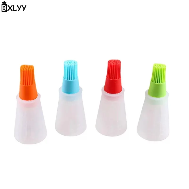 random 1pc BXLYY 1 шт., силиконовая бутылка для масла с кистью, масло для барбекю, Диспенсер, бутылка для барбекю, инструмент для приготовления пирог, кухонные принадлежности, Год. 7 - Цвет: random 1pc
