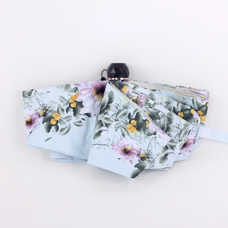 Маленький цветочный женский зонт 8K Женский солнцезащитный Зонт от дождя для