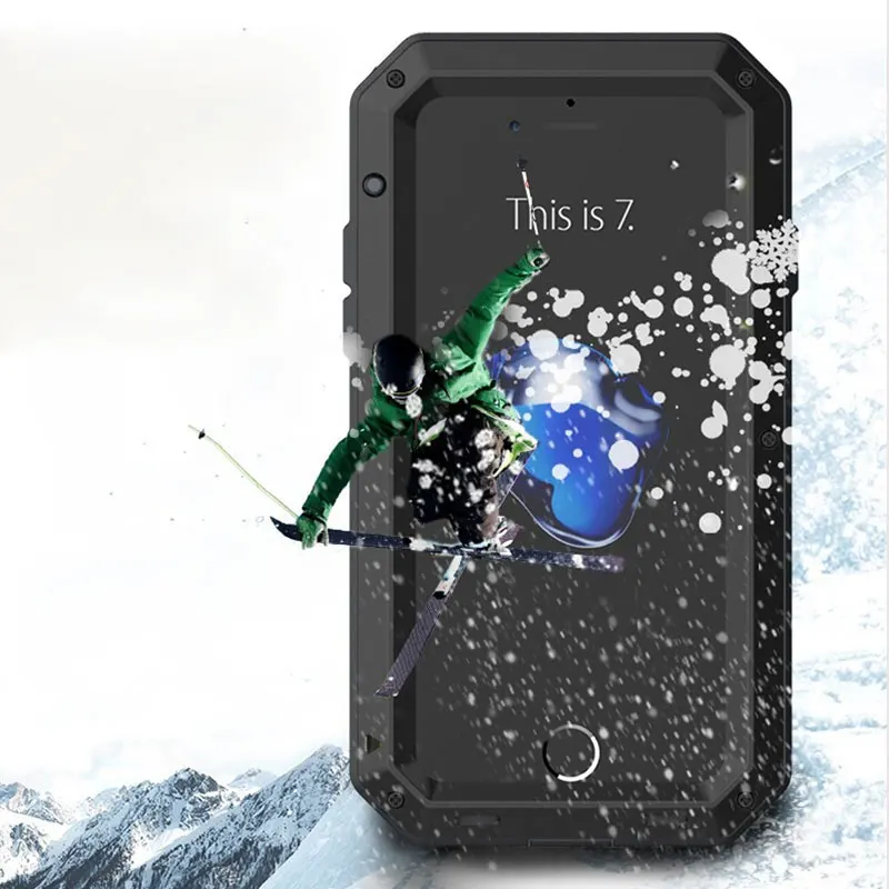 Luxury Metal Life Waterproof for iPhone 7 7plus 8 8plus iphone X Military Shockproof Dustproof Case Armor |