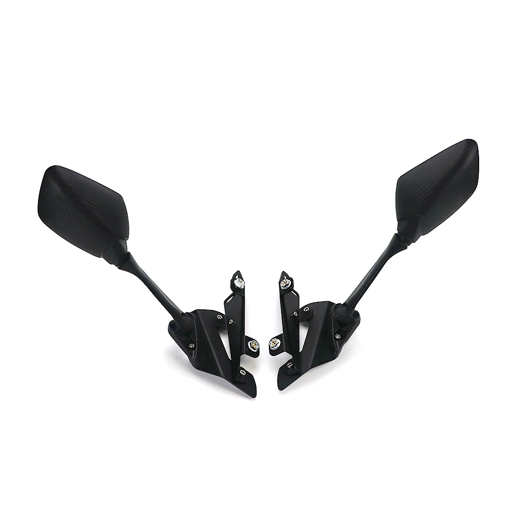 brackets and mirrors Мотоциклетные карбоновые боковые зеркала заднего вида Регулируемый держатель для стойки рама ветрового стекла кронштейн для YAMAHA NMAX155 - Цвет: brackets and mirrors
