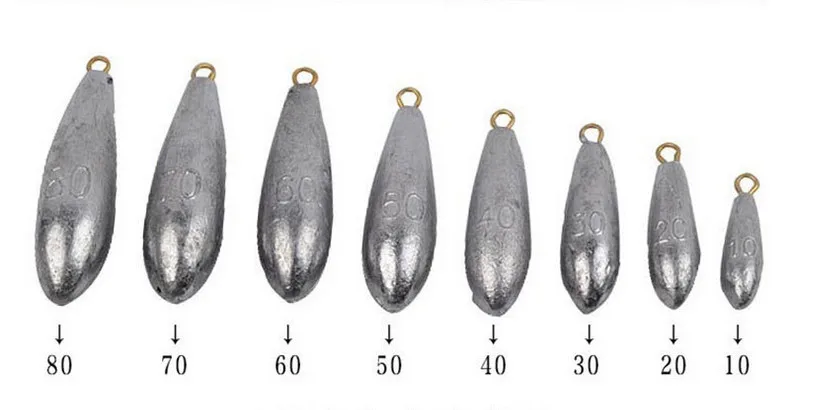 Рыболовные свинцовые грузила FANTU 5 шт. для рыбалки 10 г/20 г/30 г/40 г/50 г/60 г/70 г/80 г/90 г/100g