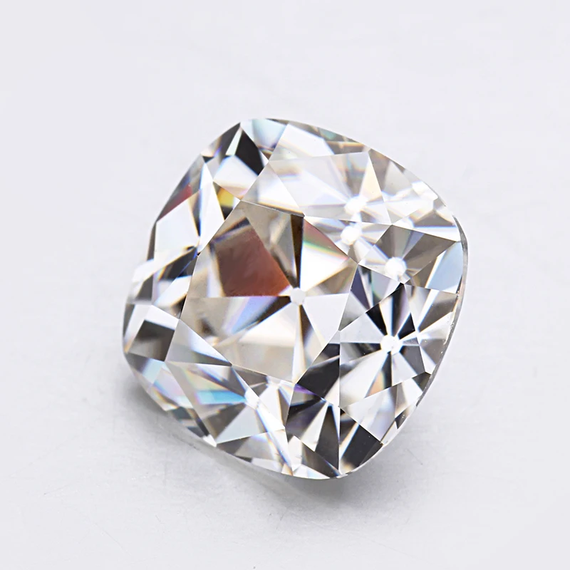 Чистый белый винтажный камень с муассанитами в форме подушки 6*6 мм|stones for jewelry|stones