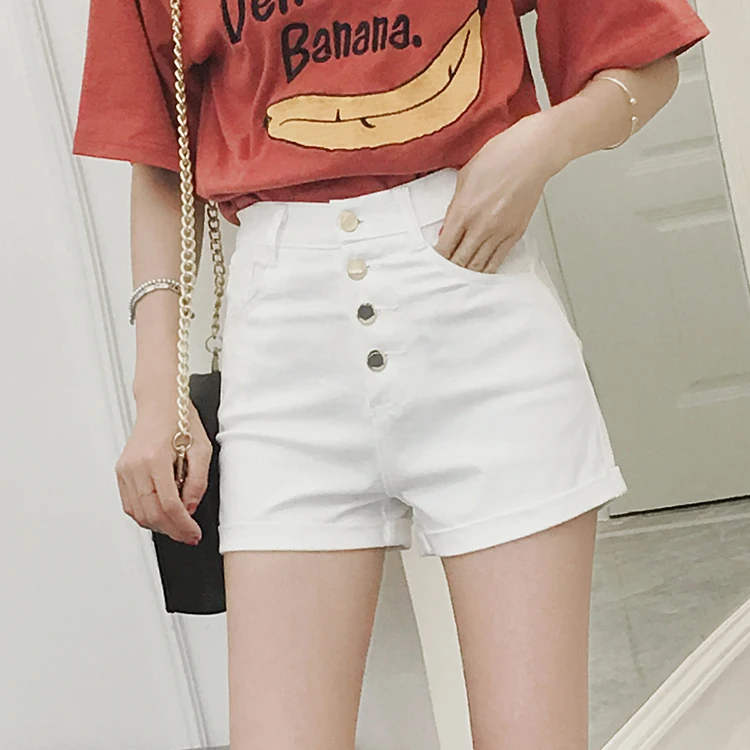 Джинсовые шорты большого размера женские летние 2016 bermuda feminina черные белые с