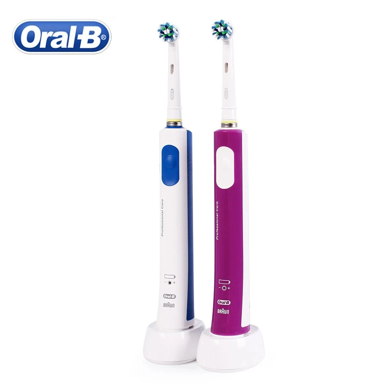 Оригинальная электрическая зубная щетка Oral B Pro600 Plus с 2 насадками для глубокого
