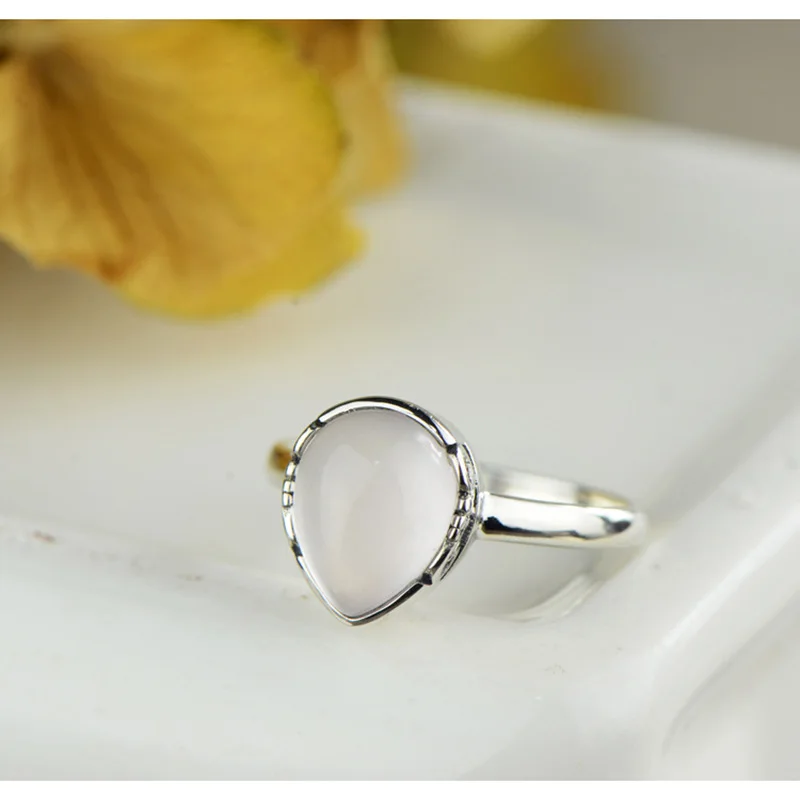 Настоящее чистое кольцо из серебра 925 пробы инкрустированное натуральным