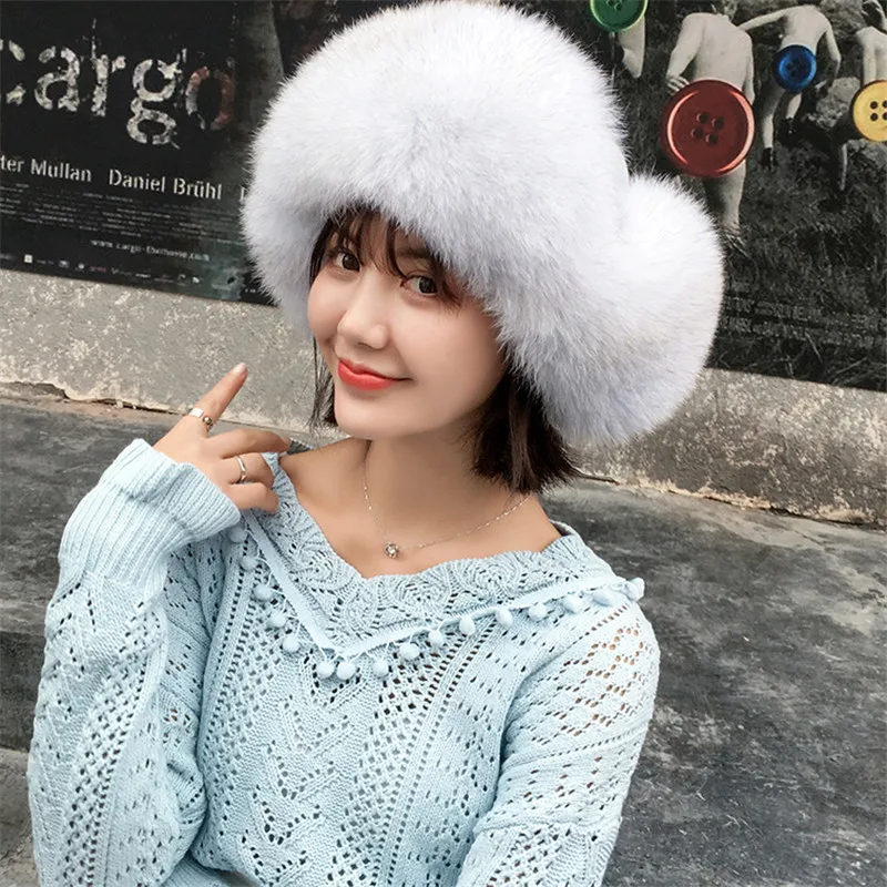 Fashion New Ladies Fox Hat Lei Feng Protection Ear Ms. Can Have Fur Plus Ball Winter |