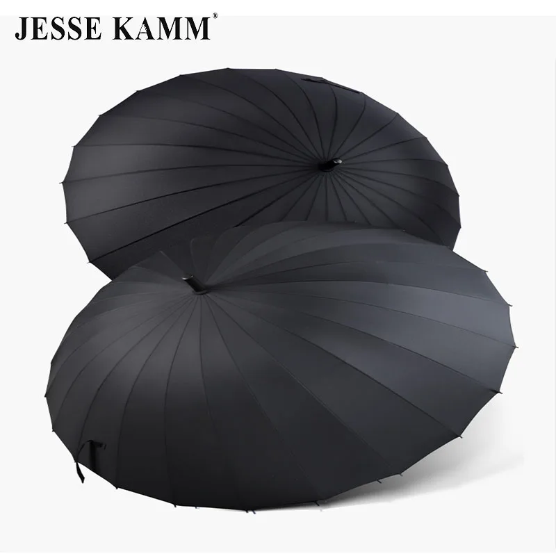 JESSE KAMM24 bone 190T однотонные кожаные мужские и женские зонты с прямой ручкой для