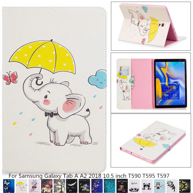 

Чехол для Samsung Galaxy Tab A A2 10,5 дюймов T590 T595 T597 SM-T590 Чехол протектор планшеты Модный чехол-флип-чехол с подставкой + подставка для ручек