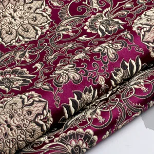 purple red Элегантная парчовая ткань с цветущими пионами и цветочным узором, жаккардовая одежда, костюм из лоскутов, ткань для обивки штор, мебель - Цвет: purple red