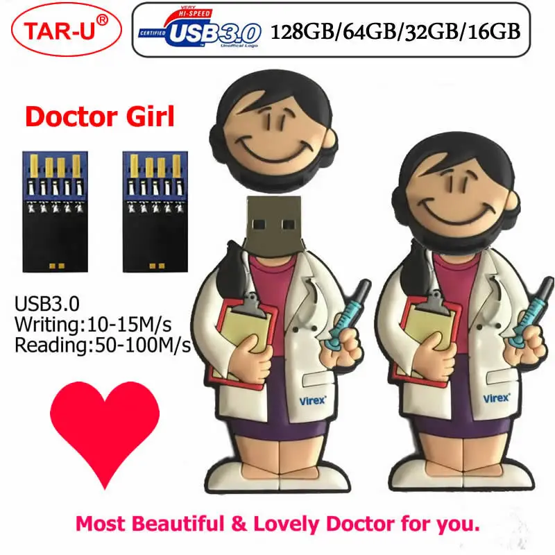 Красивое и привлекательное доктор девочка в виде медсестры USB3.0 флеш накопитель 64