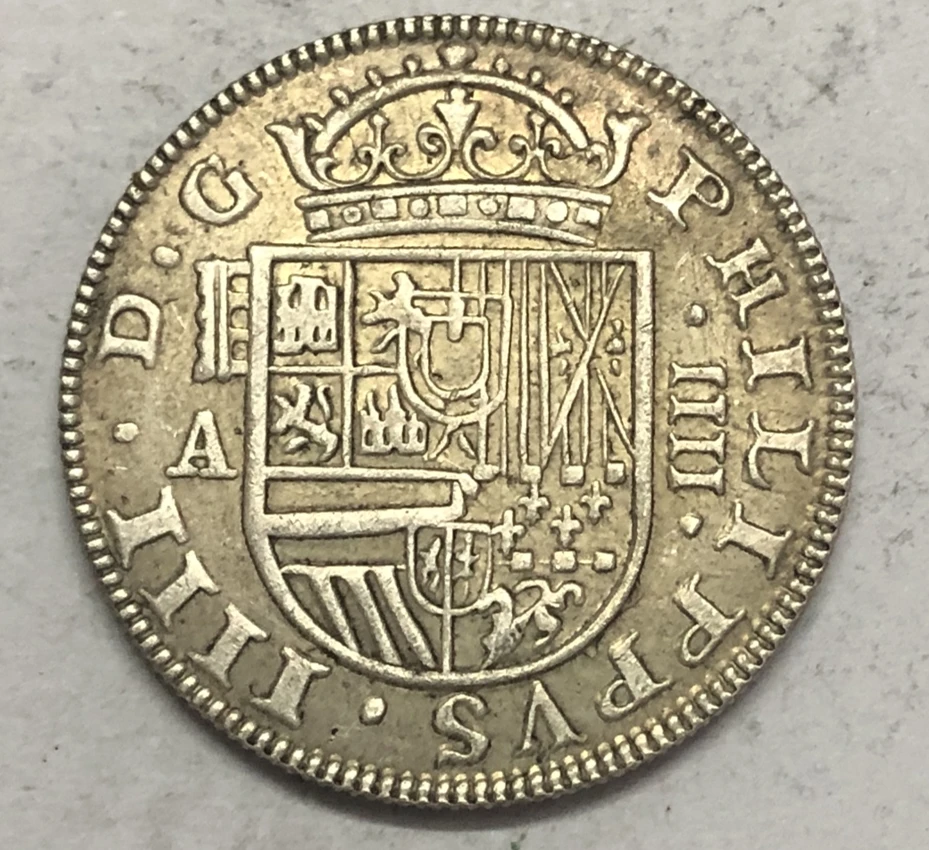Испания 1729 P 4 Reales Felipe V копия Посеребренная монета|Безвалютные монеты| |