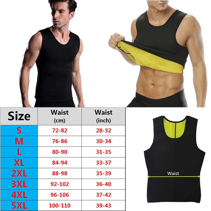 Мужская рубашка для похудения термо неопреновый корсет талии сауны шейпер тела