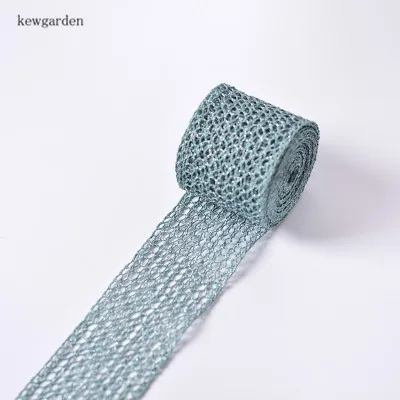 Светло-голубой Kewgarden 1," 38 мм пустотелая плетеная Цветочная лента DIY бант для волос аксессуары атласные ленты вручную изготовленная лента тканевая лента для упаковки 3 метра - Цвет: Светло-голубой