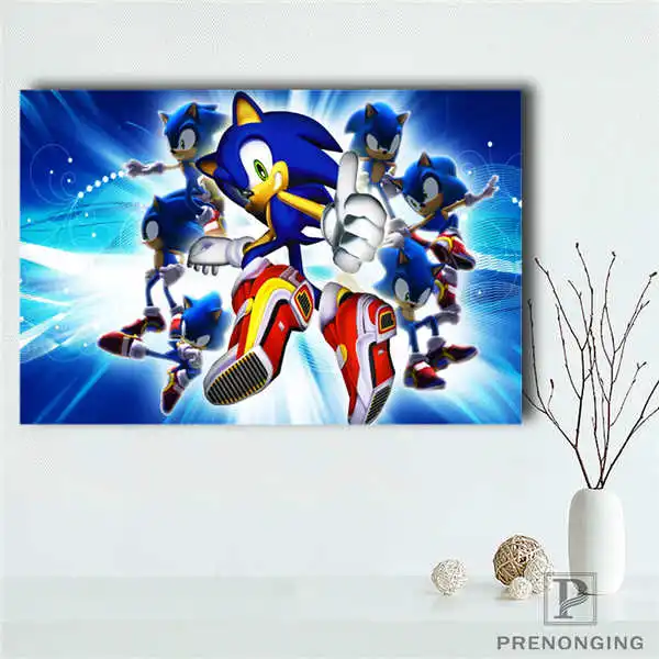 Sonic 3D украшение дома фильм холст для картины на индивидуальный заказ настенный Шелковый плакат ткань печать#191114-221 - Цвет: Сливовый