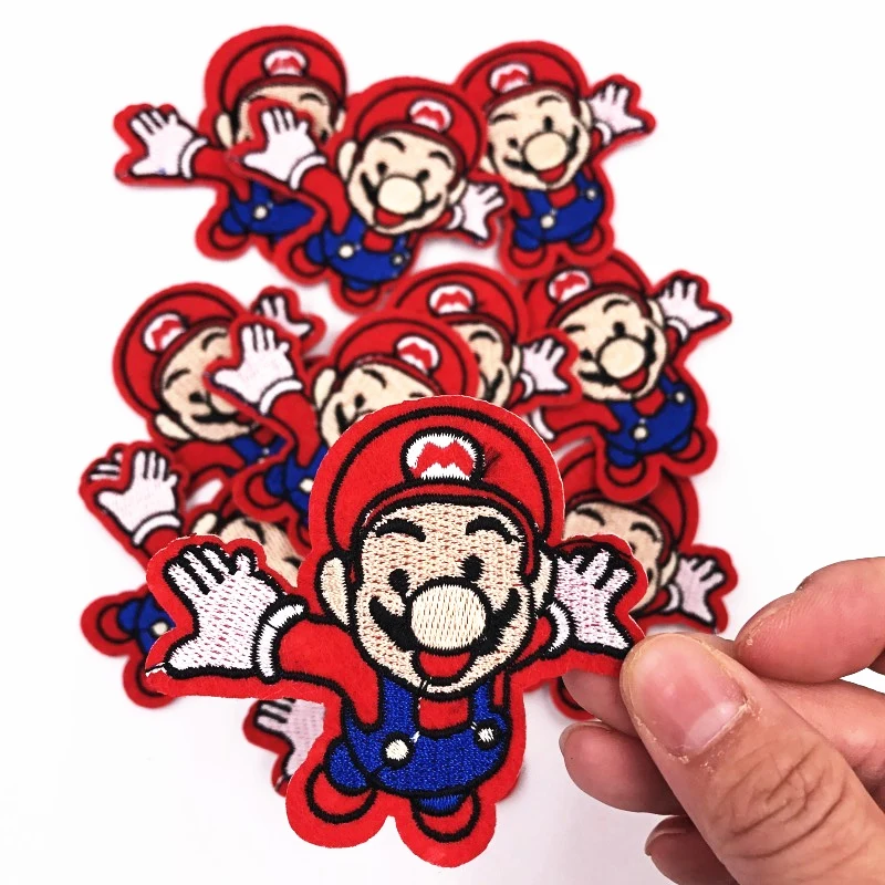 10Pcs/lot Super mario Embroidered Patch for Clothing Iron on Sew Applique Fabric Clothes Shoes Bags DIY Decoration Patches | Дом и сад