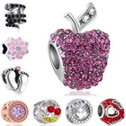 Эмалированные бусины в виде яблока, бабочки, медведя, лапы, слона