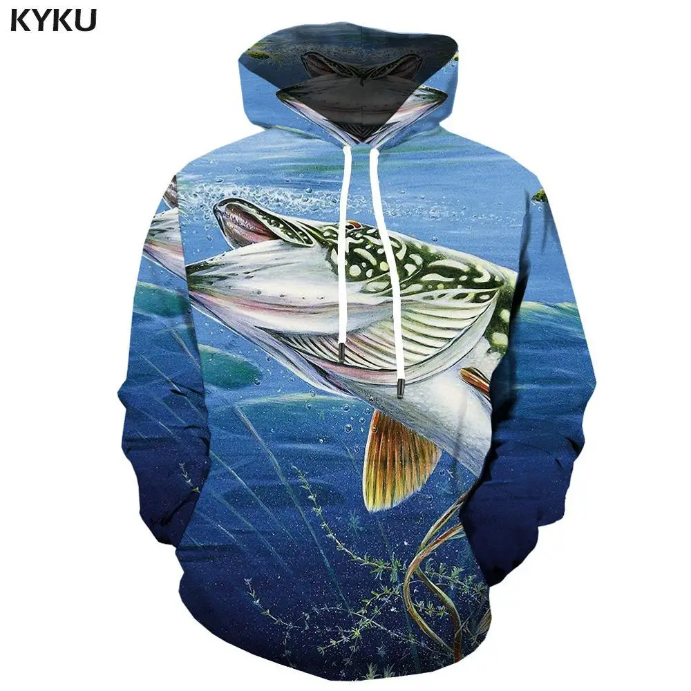 3d hoodies 07 KYKU толстовка с аппликацией рыбы мужская толстовка с животным принтом тропический океан 3d толстовки с принтом Fishinger аниме хип-хоп Мужская одежда с рукавом и капюшоном - Цвет: 3d hoodies 07