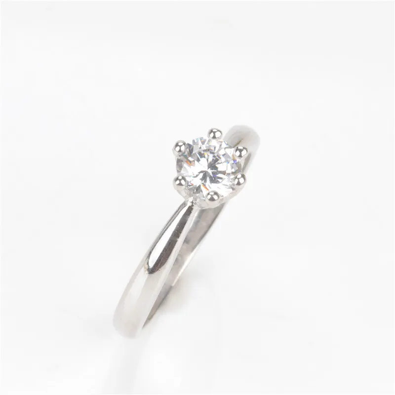 Женские Простые Кольца CC с серебряным покрытием и кубическим цирконием