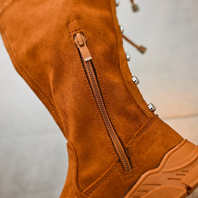 2018 осень и Новинка зимы модная одежда для девочек сто ботинки на шнуровке