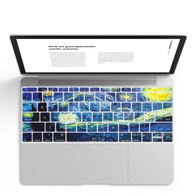 001 Супер Kawaii крышка клавиатуры для Apple MacBook Pro 13 без сенсорной панели A1708 12 дюймов мягкая клавиатура наклейки Защита от пыли и воды - Цвет: 001