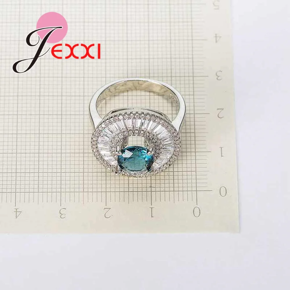 

High Quality Simple Elegant 925 Sterling Silver Austian Crystal Ring For Women Wedding Accessory Cubic Zirconia Party Ring