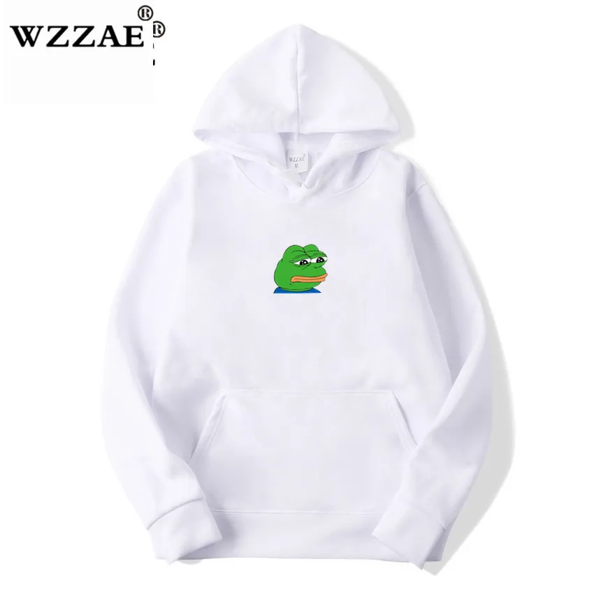 Новинка, Повседневная Толстовка с принтом Sad Frog, хип-хоп, уличная одежда, свитшоты для скейтборда, мужской/женский пуловер, худи, японские толстовки