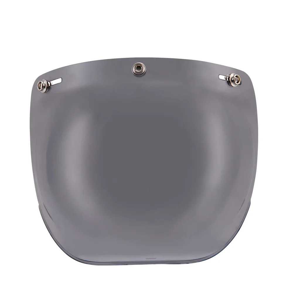 Gray Lens Новинка; в стиле ретро; в Винтаж Стиль 3-Snap мотоциклетный шлем щит пузырь козырек объектив для Cruiser Chopper Cafe Racer 3/4 с открытым лицом шлем - Цвет: Gray Lens