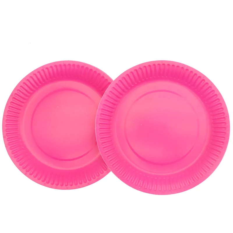 Rose plates 10cps Зеленые однотонные тарелки чашки столовые приборы наборы свадебные декорации, праздник наборы; детский душ с днем рождения для детей - Цвет: Rose plates 10cps