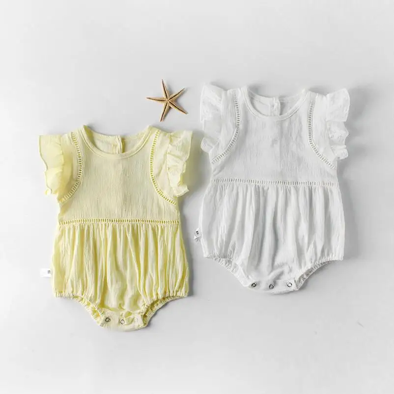 Летний хлопковый костюм для близнецов боди новорожденных девочек альпинизма с