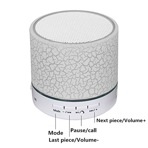 Icoque Smart Wireless Portable Bluetooth Speaker Led Light with Microphone Outdoor Stereo Music Color Mini TF PC USB Speakers |