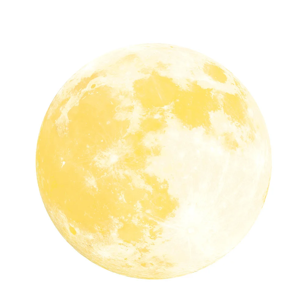 Yellow 30 см Светящиеся в темноте лунные игрушки светящиеся 3D флуоресцентные лунные наклейки светится в темноте игрушки светильник для детской комнаты декор - Цвет: Yellow