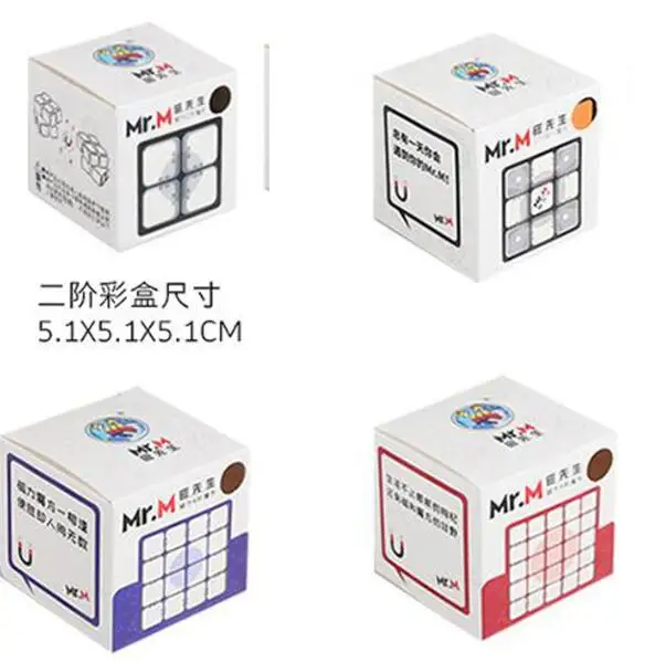 Shengshou Mr. M 2x2 3x3 4x4 5x5 Магнитная версия Stickerless/Blaack Прямая - Цвет: Mr. M Full Set