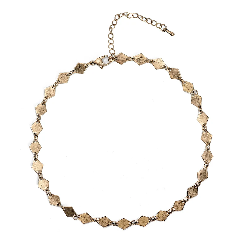 Ожерелье-чокер женское из черной кожи комплект 3 звеньев с винтажным кулоном под