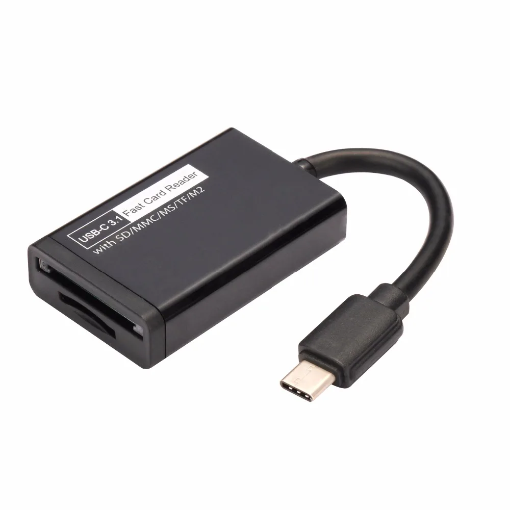 Superspeed USB 3 0 Стандартный (5 Гбит/с) Type C OTG кардридер с двумя слотами для карт памяти