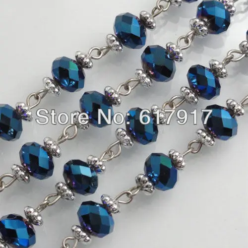 Бесплатная доставка Модные ювелирные изделия синий луч кристалл ожерелье с