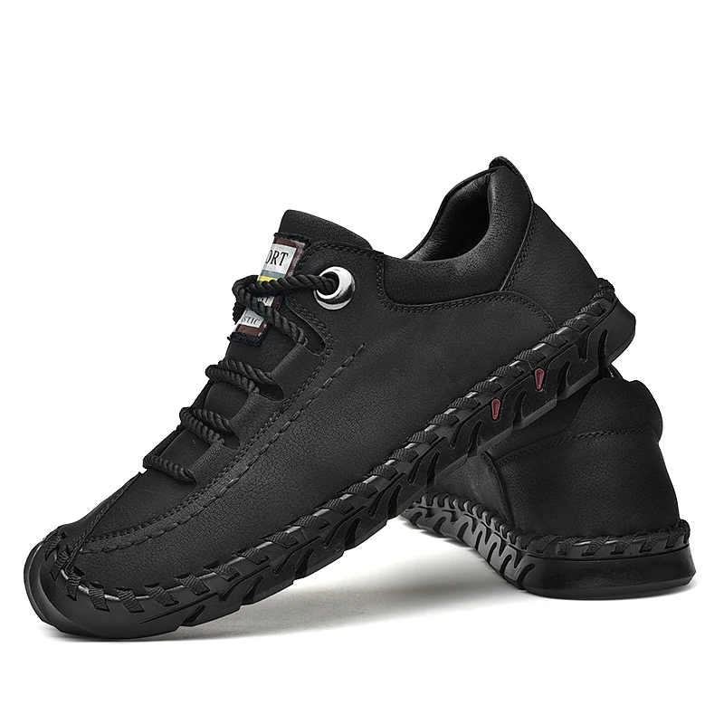 Уличные кожаные мужские туфли Удобная повседневная обувь Мужские Модные дышащие