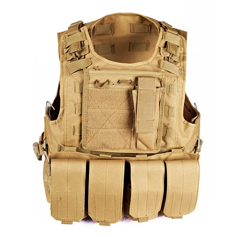 Военный тактический жилет Molle Combat штурмовая пластина Перевозчик взрослая военная игра битва боевая одежда полицейский открытый охотничий жилет - Цвет: Khaki