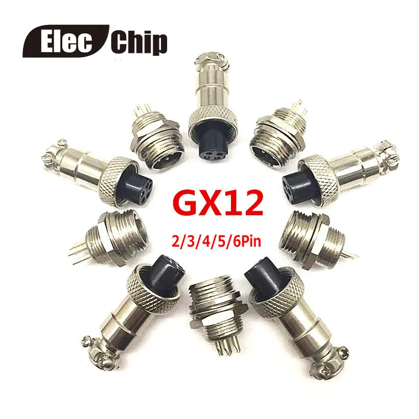 5 шт./компл. GX12 2/3/4/5/6Pin 12 мм M12 мужской женский металлический разъем авиационный